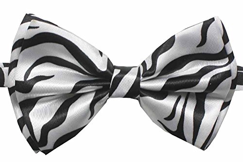 Novelty Mens Adjustable Tuxedo Zebra Black and White Bowtie Adjustable Elastic Strap Bowtie