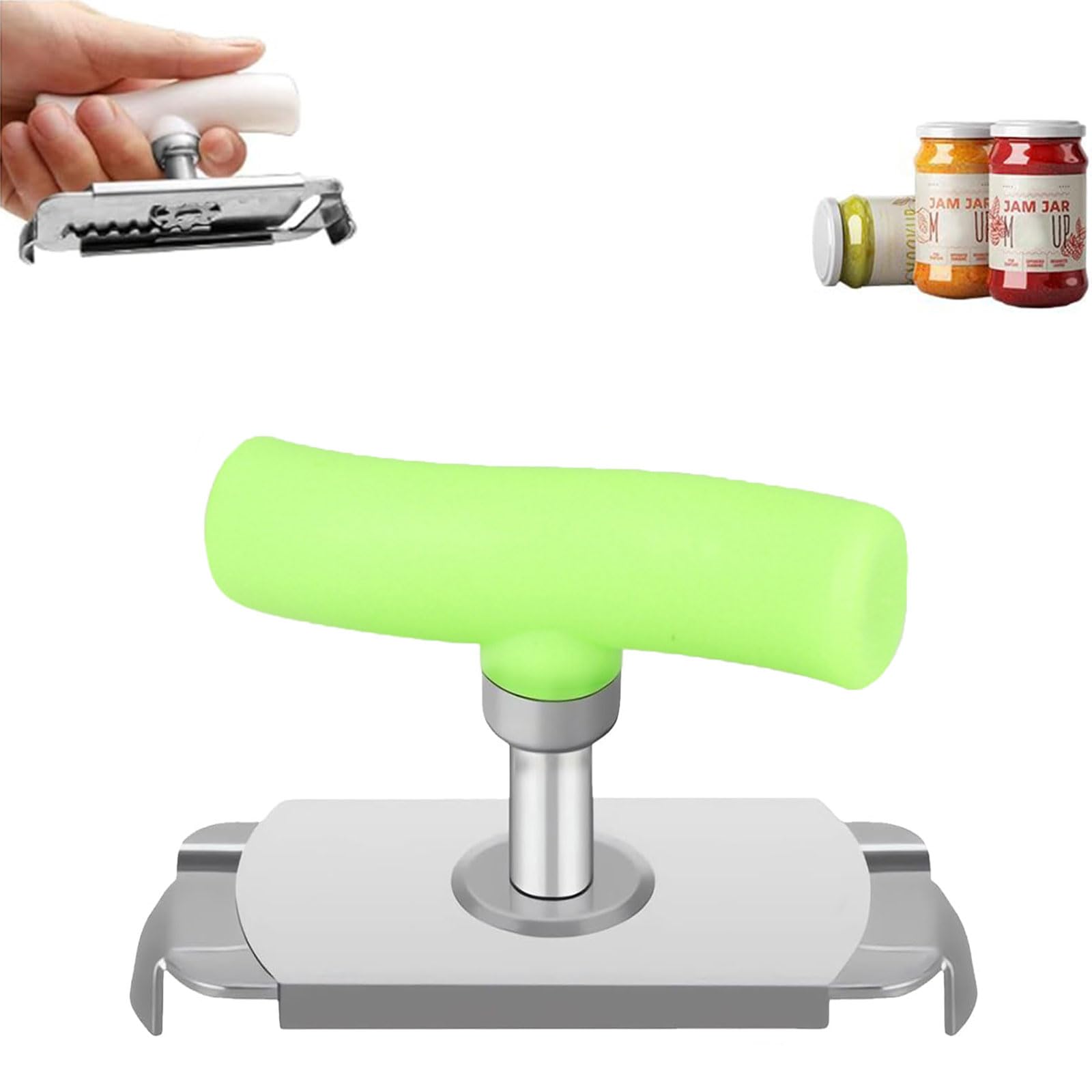 Effortless Arthritis Jar Opener: Open Jars & Lids Easily with Silicone Grip Pad (Green)