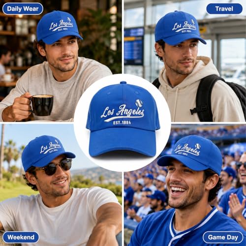 Image of Classic Vintage Embroidered Fashionable Baseball Cap for Men Women Teenager Cap City Hat Adjustable with Gift Box