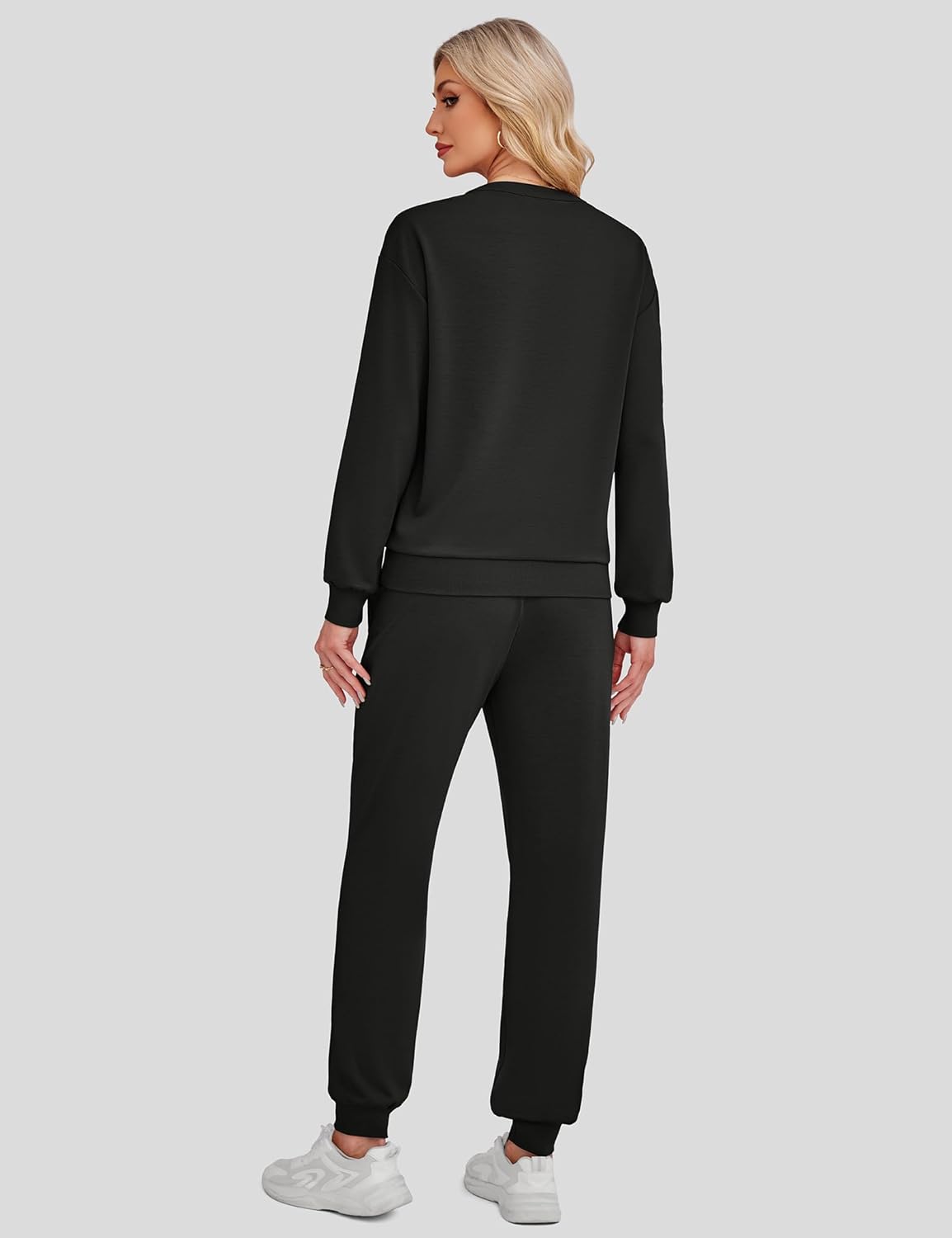 SHESHOW Women Two Piece Outfits Lounge Sets V-neck Button Down Sweatshirt High Waisted Joggers Trendy Tracksuit S-XXL - Image 3