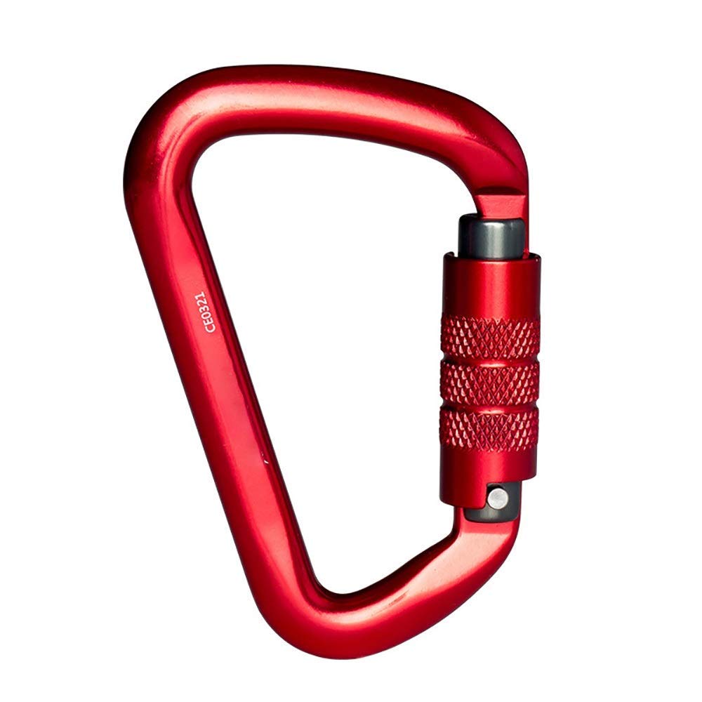 Moschettone Grande, Gancio a Clip 2 Confezioni di Anello a D Durevole, moschettone Grande Automatico, Clip per Esterni, casa, Camper, Super Resistente (Rosso, 112x73 mm)