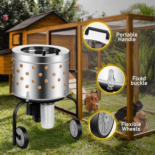 PXVWA 20-in Chicken Plucker, 550W De-Feather Remover Poultry Machine, Heavy Duty Feather Plucking Machine, for Home Use and Commerce Use - Thumbnail 7