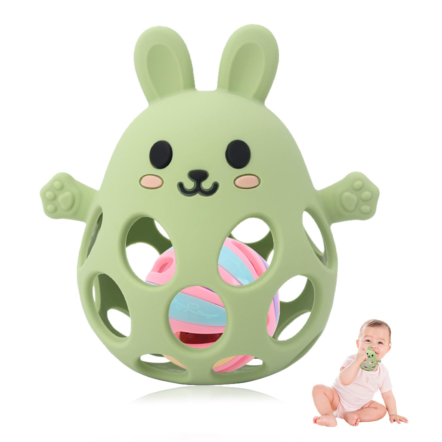 Sichy Baby Teether Toys | Baby Teething Toys | Baby Teething Rattle Toy | Food Grade Silicone Teether Baby Toys | Baby Teether 0-6 Months | Teething Toy 6-12 Months | Gift for Boys & Girls