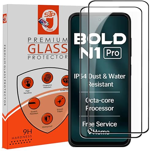 Image of Premium HD+ Tempered Glass Screen Protector Guard Compatible For Lava Bold N1 Pro 5G (6.67 Inch, Pack of 2) | Edge to Edge Coverage With Easy to installation kit for Smartphone
