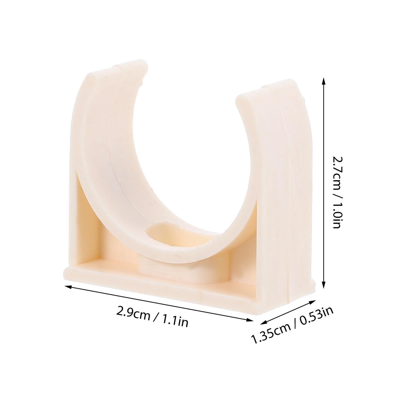 40 Stück Kunststoff-Rohrschellen, 25 mm Innendurchmesser, beige, U-förmig