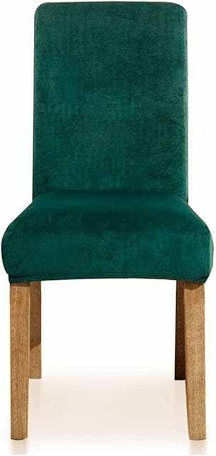 RDTRAVEL Thick Velvet Chair Cover Dining Chair Slipcover Elastic Stretch Chair Cover Case (velvet fox blackish green, set of 4)