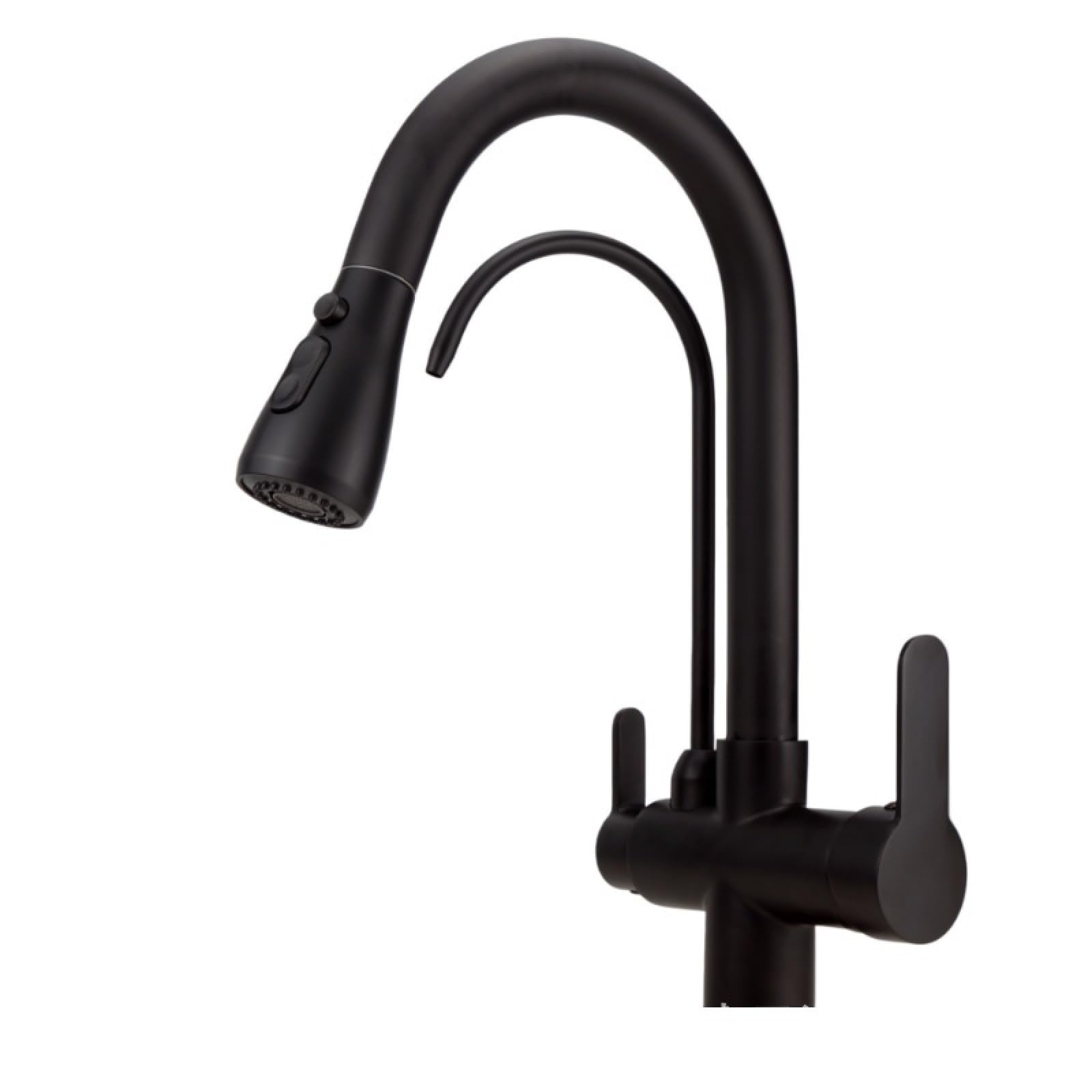 Fanjubei Black Kitchen 360-Degree Rotating Pull-Out Hot And Cold Water Purification Multifunctional Faucet,