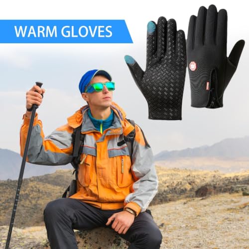 Guantes de esquí térmicos y guantes de nieve táctiles para hombre y mujer en clima frío al aire libre 3