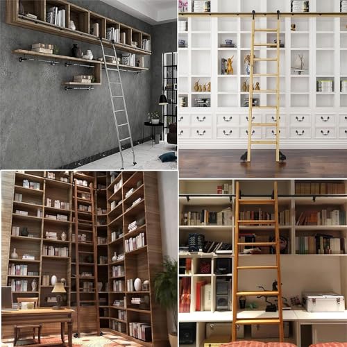 Kit de herrajes de acero resistente para riel de escalera rodante de biblioteca 8