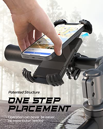 Bike Phone Mount, Nulaxy Bicycle Phone Holder Mount Handlebar, Motorcycle Phone Mount, Patent Design, Instant One-Step Install, Compatible With Iphone 12 / Iphone 11 Pro Max, And 4.7" - 6.8" Cellphone #TOP1