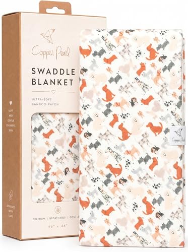 Image of Copper Pearl Swaddle Blankets for Newborns | Soft Stretchy Receiving Blankets for Boys and Girls | Large 46 x 46 Inch Baby Blankets | Lightweight and Breathable Swaddles | Rufus