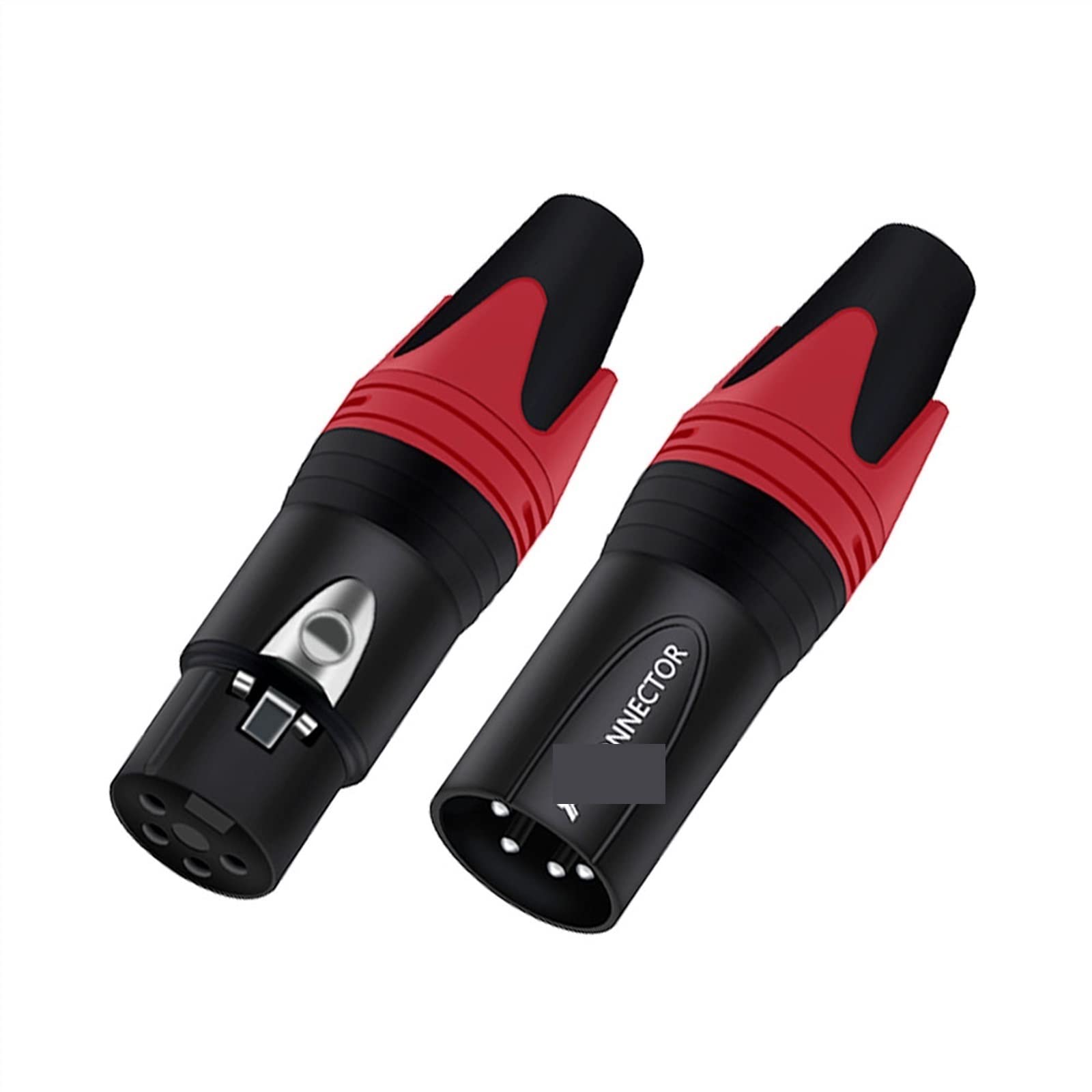 4-pinowe złącze kabla mikrofonowego XLR męski/żeński, 4-biegunowe złącze XLR, złącze mikrofonowe, 56 sztuk (rozmiar: 56xM 4P czerwony)