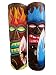 All Seas Imports Set of Two Wooden Handcarved 20" Tall Tiki Masks Hawaiian Beach Style with Surf Boards!
