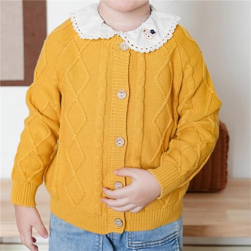 Girl Crochet Ribbed Knit Cardigan Crewneck Long Sleeve Fall Winter Sweaters Baby Button Soft Warm 数niform Coats2
