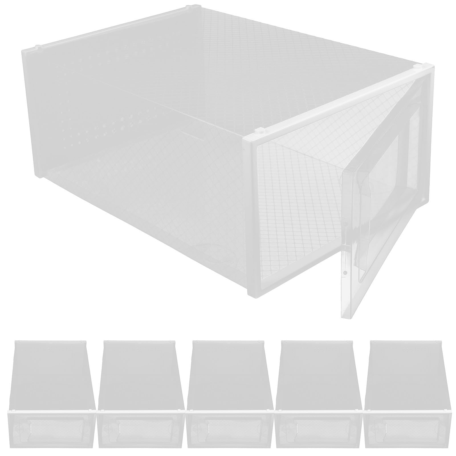6 Cajas Apilables Transparentes para Almacenamiento de Zapatos Diseño Tipo Cajón, Material Pp Resistente y Estilo Elegante para Organizar Armarios