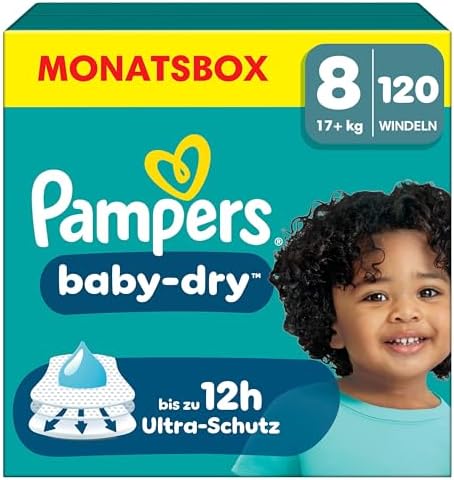 Pampers Baby-Dry Size 8, 120 Nappies, 17 kg+ - View 3