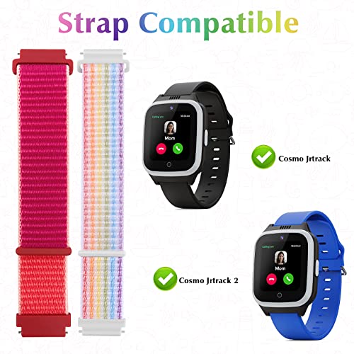 Polyjoy 2 Pack Nylon Replacement Bands Compatible With Cosmo Jrtrack/Cosmo Jrtrack 2 Kids Smartwatch, Soft Breathable Adjustable Braided Sport Wristband For Kids #TOP1
