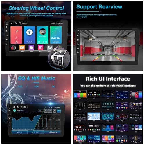 Image of 9 Inch Car Stereo Android 14 Touch Screen Music System Player Navigation Bluetooth Auto Android /Car Play Ram 4GB / 32GB ROM Plug and Play