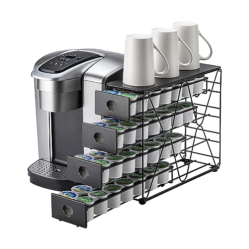 Comparison: Best K Cup Storage 6 FlagShip K Cup Holder for Keurig Pod K Cup Storage 4 Tier K Cup Drawer Organizer for Counter (56 Pods Capacity)