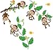 Monkeys Swinging on Vines Giant Peel & Stick Wall Art Sticker Decals