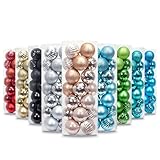 Yoland 1.57''/28ct Christmas Ball Plating Ornaments Tree Collection for Holiday Parties Decorations (1.57''/28ct, Champagne)