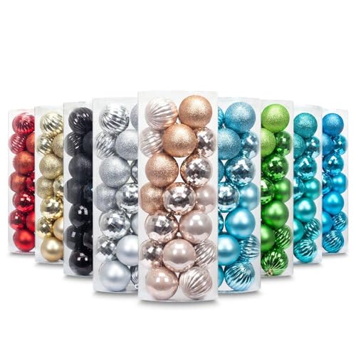 Yoland 1.57''/28ct Christmas Ball Plating Ornaments Tree Collection for Holiday Parties Decorations (1.57''/28ct, Champagne)