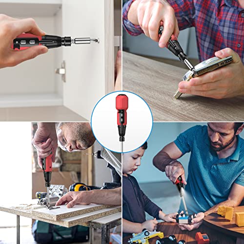 Amir Cordless Screwdriver, Rechargeable Electric Screwdriver Sets, Portable Automatic Home Repair Tool Kit With Usb Cable And Led Lights, Red #TOP6