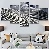 SIGNWIN 5 Panel Canvas Wall Art Solid Structures for Home Decorations Ready to Hang - 60
