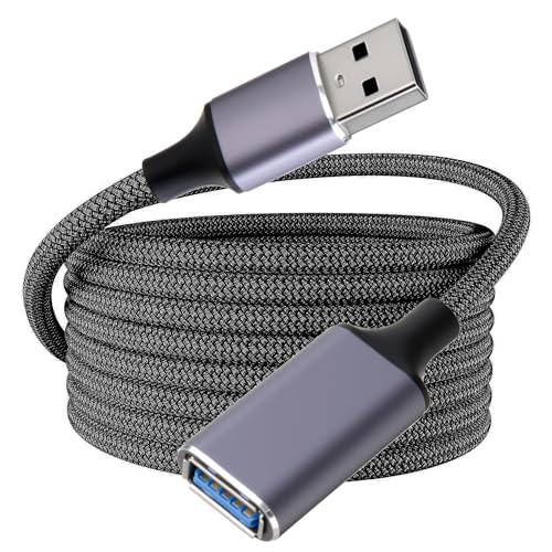 Vryth USB Extension Cable 5M Long USB2.0 A Male to A Female Charging and Syncing USB Extender Cord for Printer CCTV Webcam Mouse Keyboard Card Reader Flash Drive Hard Drive Disk