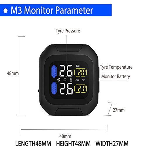 Onewell TPMS Waterproof Lightning-Proof General Wireless Motorcycle Tire Pressure Monitoring System for Two-Wheeled Motorcycle