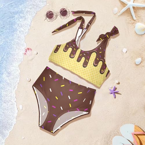Image of Girls Tankini Swimsuit Bathing Suit Two Piece Bikini Summer Beach Swimwear with Adjustable Strap 3-12 Years