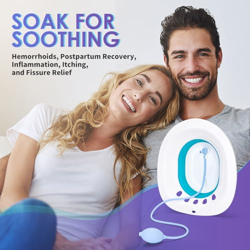 Sitz Bath for Hemorrhoids, Sitz Bath for Toilet Seat, Postpartum Care, Perineum Relief, Sits Bath Kit for Women - Collapsible, Wide Seat, Deeper Bowl - Use w/Sitz Bath Salt - Image 3
