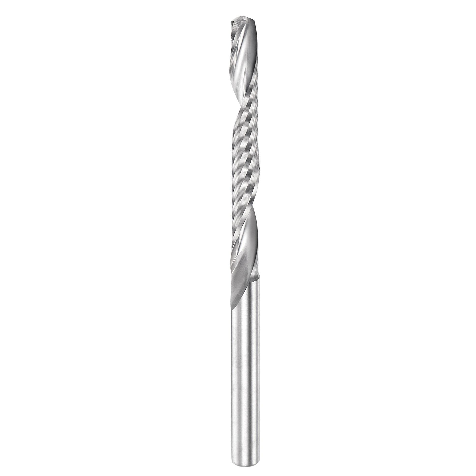 sourcing map CNC Milling Cutter 1/8" Shank 3.175mm Carbide 3mm x 28mm Spiral Flute Upcut Mill for Acrylic PVC MDF Hardwood