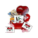 Valentines Day Movie Night Gift Basket ~ Includes a Box of Chocolates, Popcorn, Concession Stand Candy, a Stuffed Hanging Monkey and 2 Free Redbox Movie Rentals