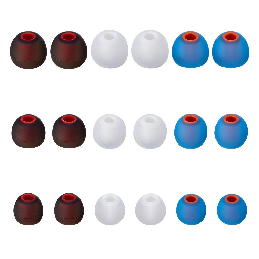 Earbud Tips Soft Silicone Earbuds Replacement Tips Fit for in-Ear Headphones(inner hole from 3.8mm - 4.2mm earphones) 9 Pairs S/M/L