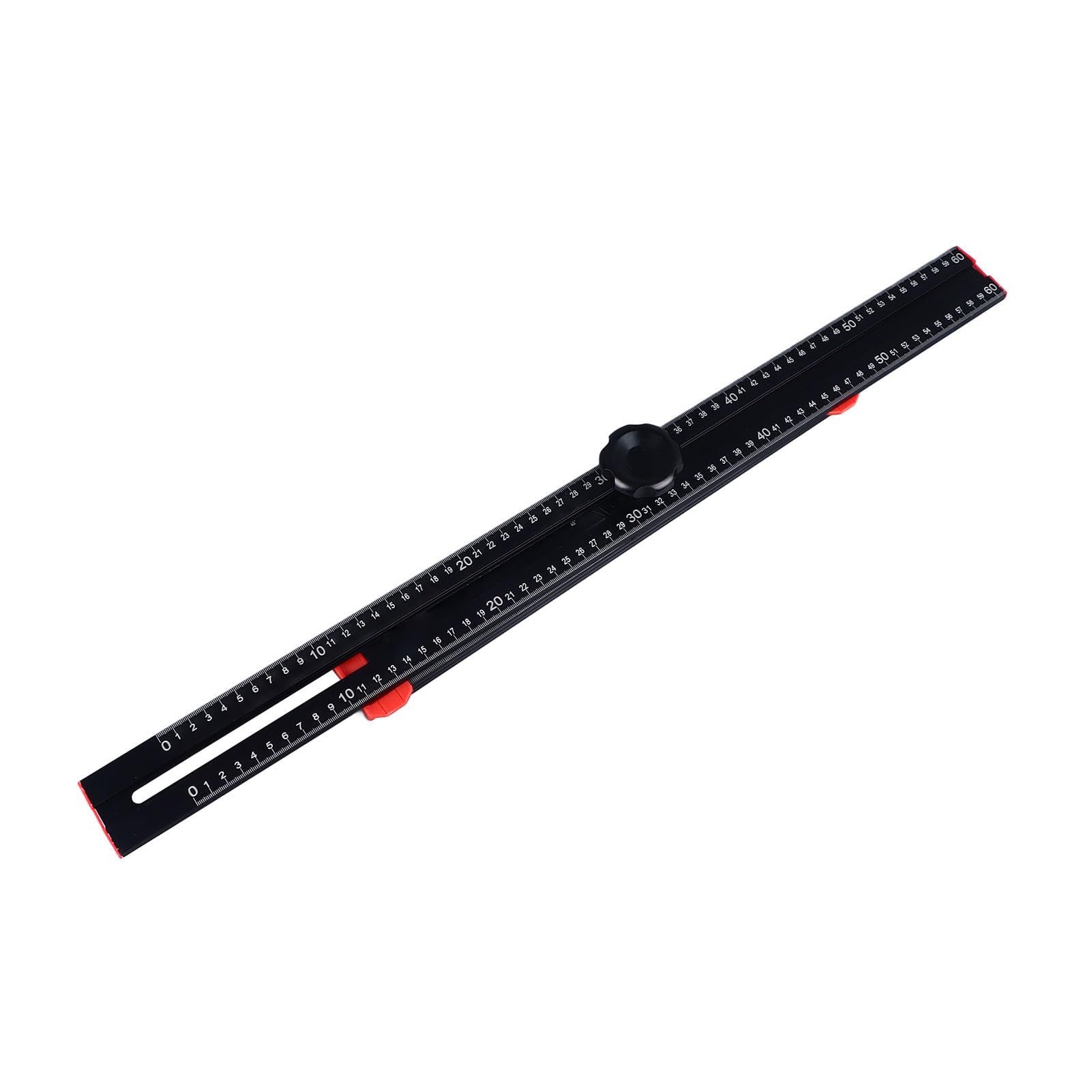 Outil de Mesure Carré en T Réglable pour Disposition 2 en 1 Règle d'Angle en Alliage d'Aluminium Charpentier 60 cm Noir