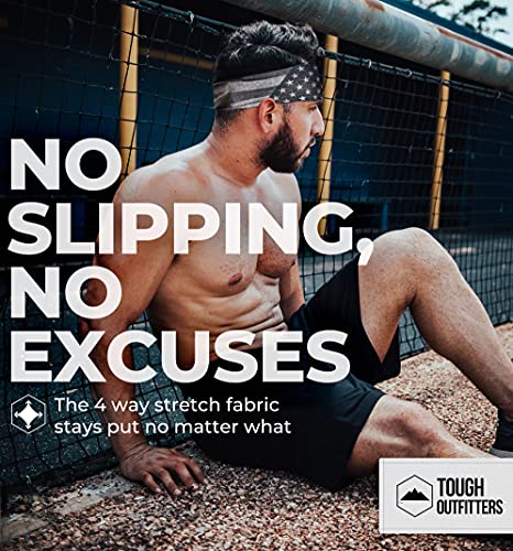 Mens Headband - Sports Running Sweat Head Bands - Athletic Sweatbands Hair Band for Workout, Basketball, Exercise, Gym, Cycling, Football, Tennis, Yoga - Performance Stretch Moisture Wicking Hairband