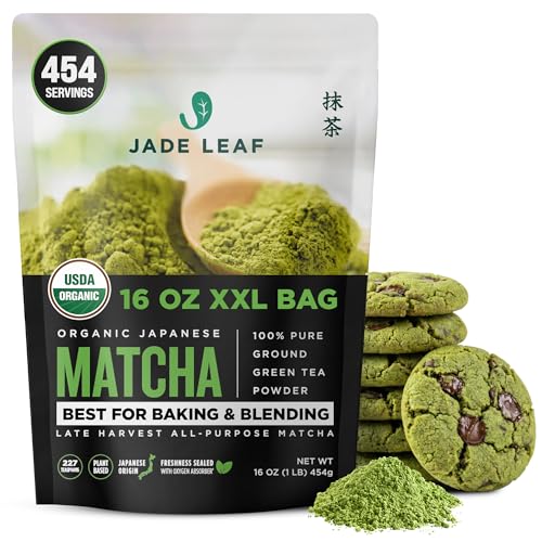 Image of Jade Leaf Matcha Organic Ingredient Grade Matcha Powder - Japanese Green Tea for Baking, Smoothies, Lattes, and Skin Care, 454g / 16 Ounce Bulk Pouch (Pack of 1)