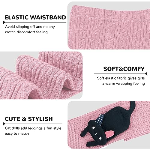 BOOPH 3 Pack Girls Legging Pants Footless Knit Baby Toddler Tights 1-8 Year4
