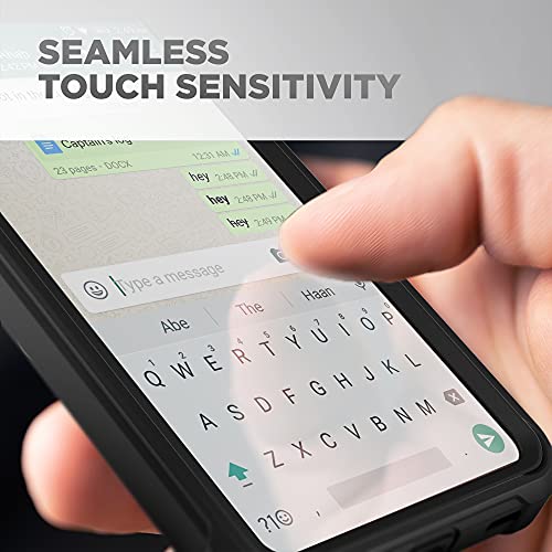 Encased Falcon Armor For Samsung Galaxy A02S Case With Screen Protector, Protective Full Body Built-In Screen Phone Case (Black) #TOP5