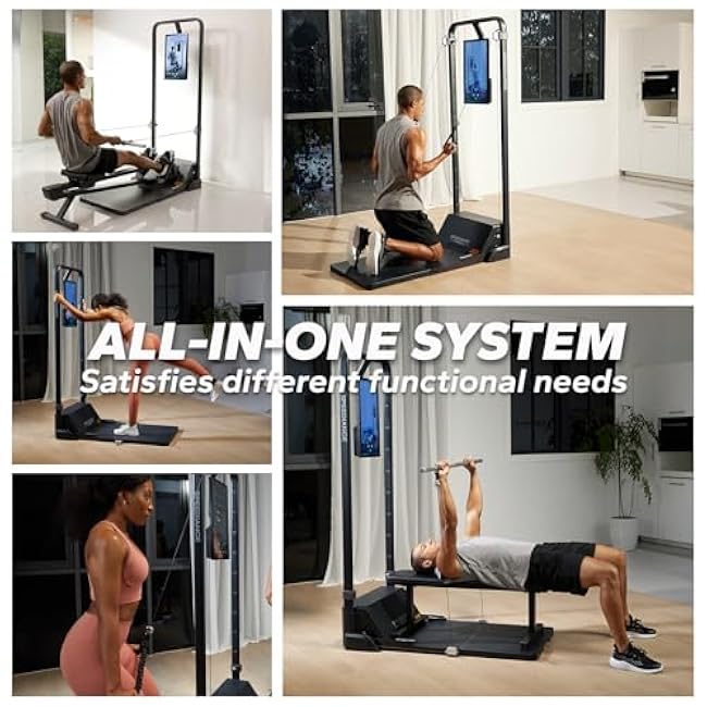 Gym Monster Smart Home Gym, Multifunctional Strength Training Machine, Smith Machine Power Cage Workout Station, Squat Rack Cable Machine, Full Body Fitness Equipment for Home Workout