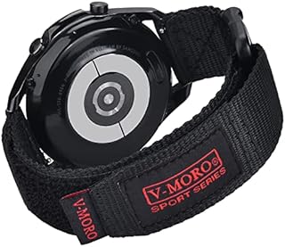 V-MORO Armband Kompatibel mit Samsung Galaxy Watch 3 45 mm/Galaxy Watch 46 mm/Huawei GT 2 46 mm, 22 mm Nylon Sport Armbänder für Samsung Gear S3 Frontier für Männer Frauen,Schwarz