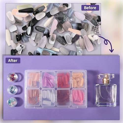 Image of Cosics Bead Organizers and Storage, Clear Plastic Bead Storage Containers with 8 Mini Storage Case for Small Projects, DIY Craft Jewelry, Stickers, False Nails, Screws, Seeds