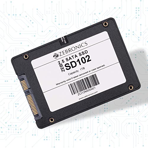 Image of Zebronics SD102 2.5 inch 1TB SSD, SATA III, 550MB /s Data Speed, Ultra Low Power, Silent Operation, S.M.A.R.T. Technology and Thermal Management
