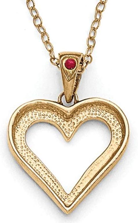 Natural Accent Ruby and Accent Diamond Heart Pendant Necklace in Sterling Silver with Chain - Image 2