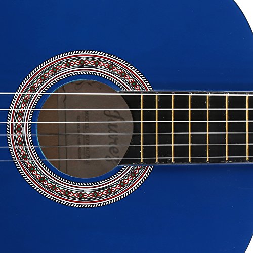 Image of Juarez 39C /B Classical Guitar Full Size Deluxe Nylon Strings, Blue Gloss Finish