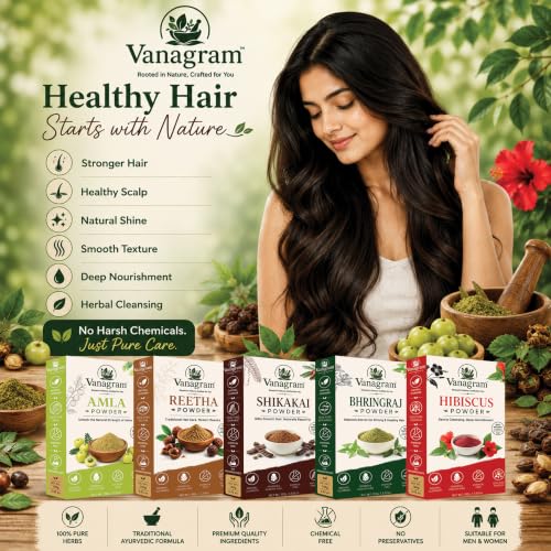 Image of Amla Reetha Shikakai Bhringraj Hibiscus Powder 500g for Soft & Shiny Hair | 100% Natural Herbal Hair Care Combo | Gently Cleanses Hair & Scalp | DIY Hair Mask & Hair Pack | For Men & Women