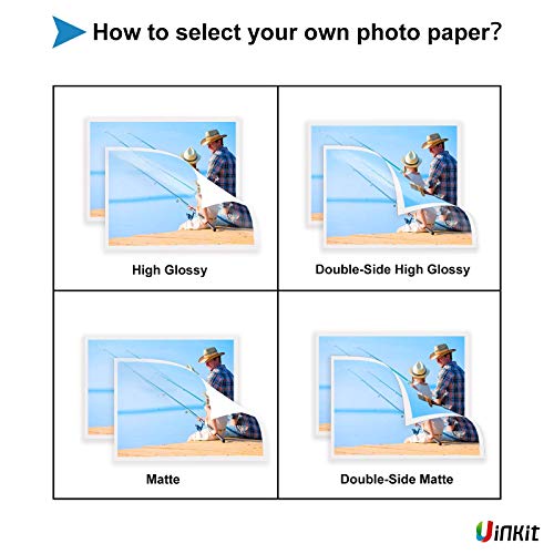 Inkjet Thin Photo Paper Glossy+ Double Side Matt Photo Paper- Thin Photo Paper Glossy 135Gsm 35Lbs 8.5 X 11 100Sheets+ Double Side Matt Paper 8.5X11, 100Sheets 6.5 Mil 130Gsm Laser And Inkjet #TOP4
