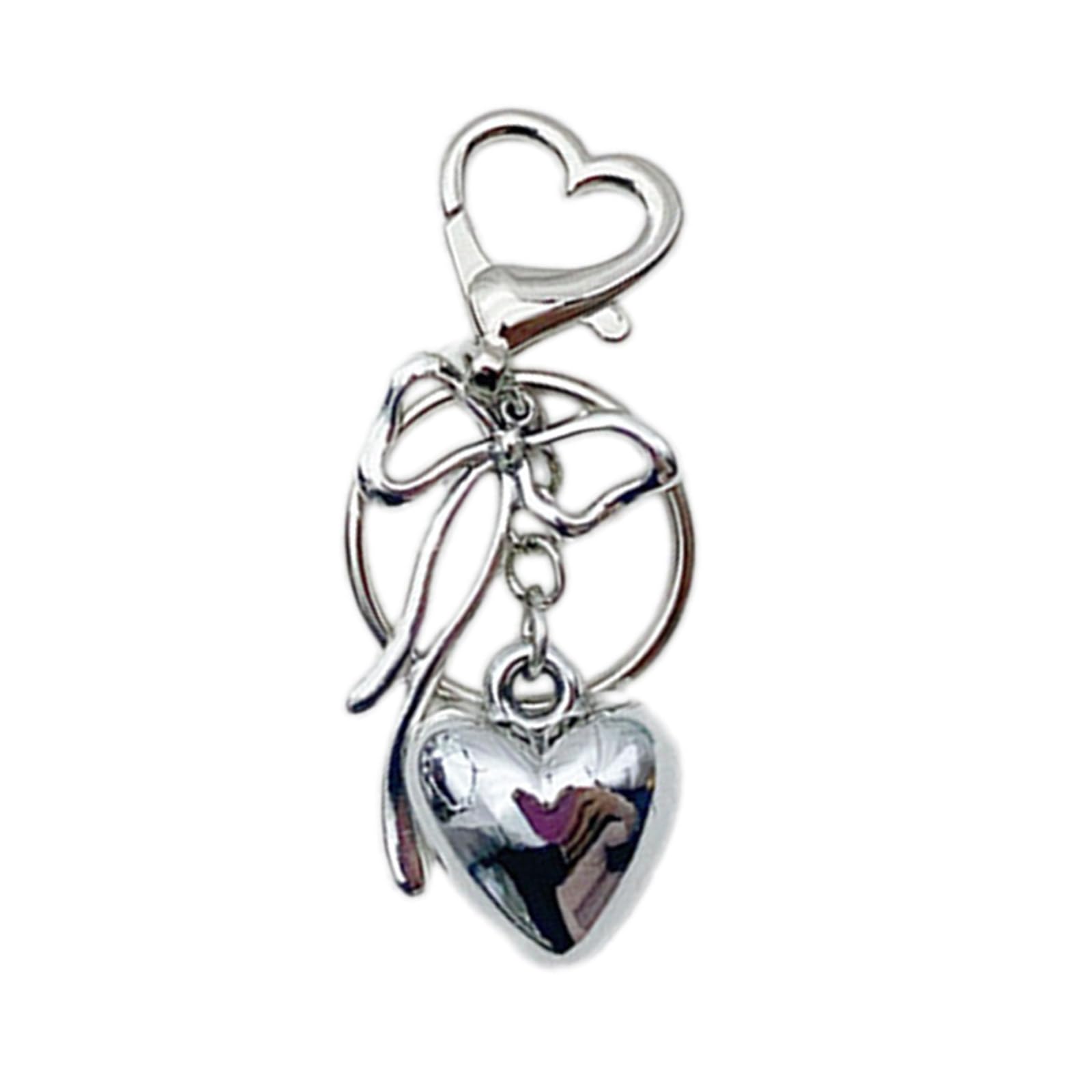 NEWFT Unique Heart Bowknot Charm Keychain Decorations Bag Pendant Keyring Fashion Accessories for Handbag Backpack Purse