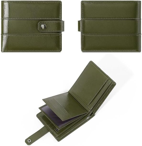 Men's Short Wallet Er Fold Multi-card Slot Money Pu Zipper Coin Purse